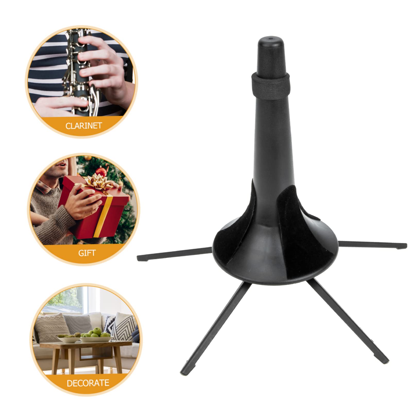 ifundom Supporto per Tromba Design Pieghevole in Metallo Nero e Struttura Stabile Base a Cinque Gambe per Uso Interno ed Esterno