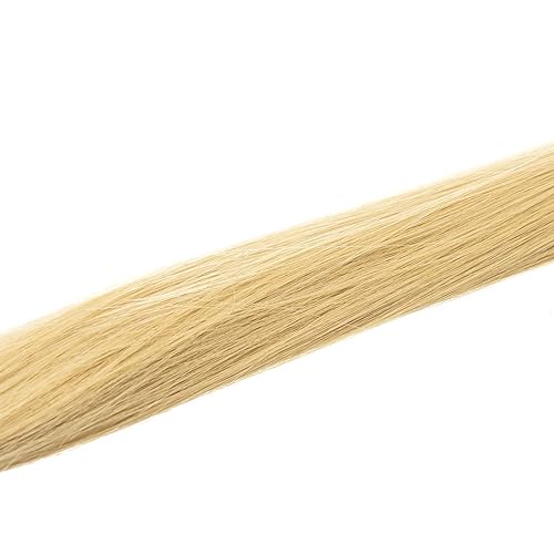 Miniatura 4 de SWACC 12 piezas de extensiones de cabello lacio de un color con clip, extensiones de cabello sintético de rayas de color (rubio beige)