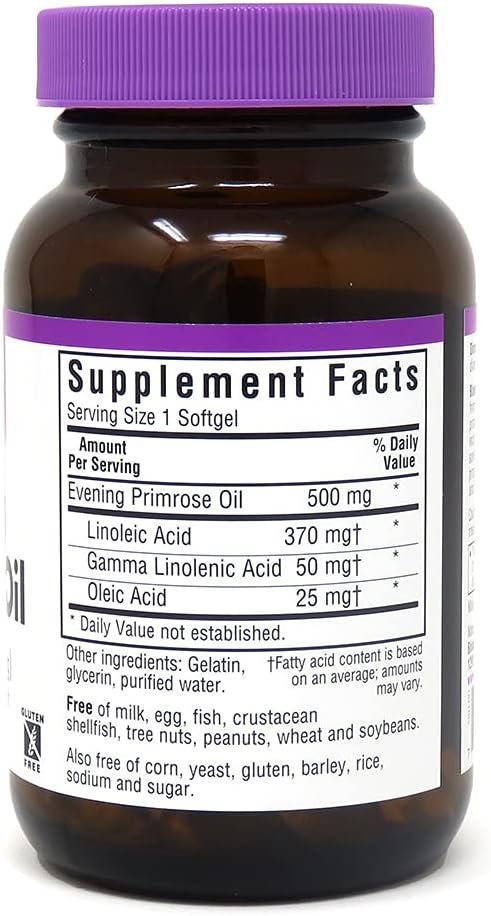 BlueBonnet Evening Primrose Oil Softgels, 500 mg, 100 Count (743715009189) : Health & Household