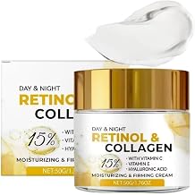 Retinol Cream for Face Anti Aging   Advanced Retinol & Collagen Complex with Hyaluronic Acid, Vitamin C & E   Night Moisturizer for Men Women - Firming Wrinkle Cream,Elasticity & Hydration