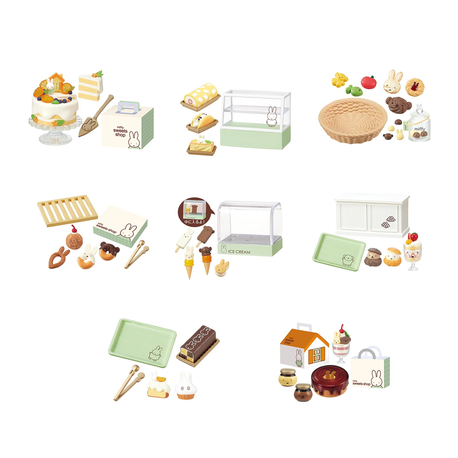 Re-Ment Miffy Sweets Shop Blind Box Miniature Figure – Dessert Shop Collection (1 Random Design, 1 of 8)