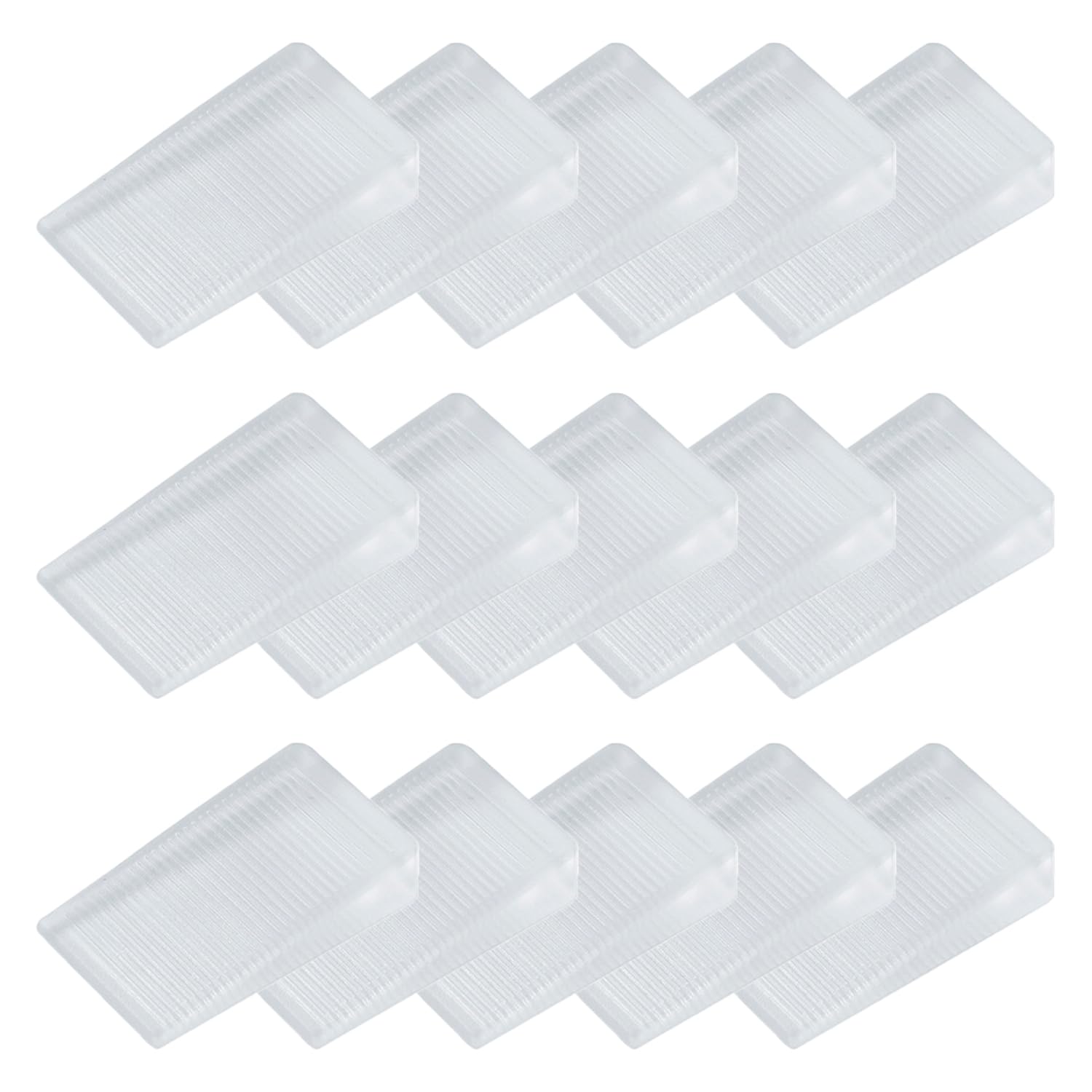 Syeycw Transparent 12 Pcs Plastic Shims, 10Mm Furniture Leveling Wedge, Plastic Shims Levelers Adjustable Blocks Furniture Wedges, For Door Stops, Uneven Floors, Stoppers, Leveling & Fixing Wobbly Furniture
