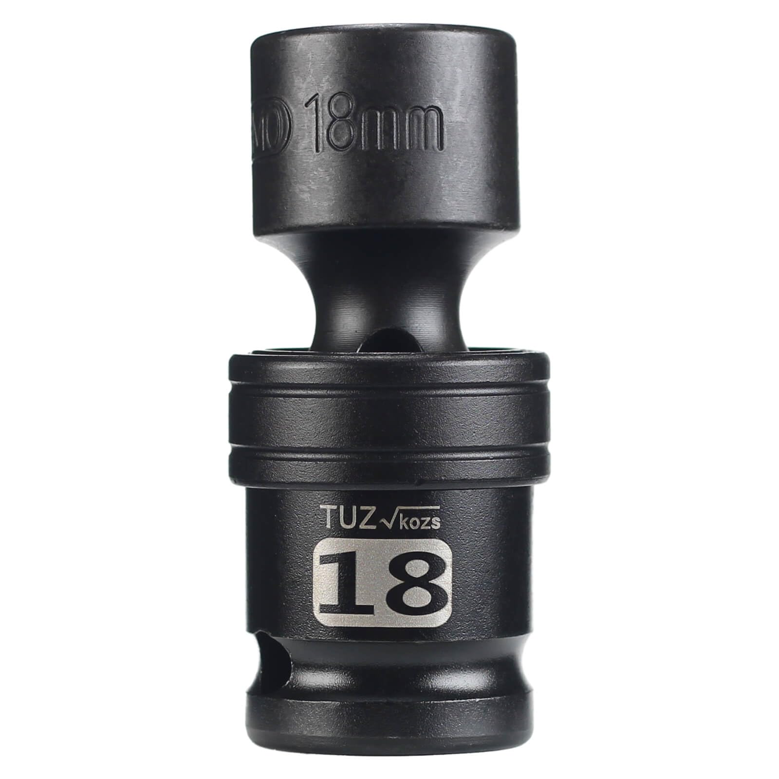 1/2" Drive Metric 18mm Shallow Universal Swivel Impact Socket, 6PT, CR-MO