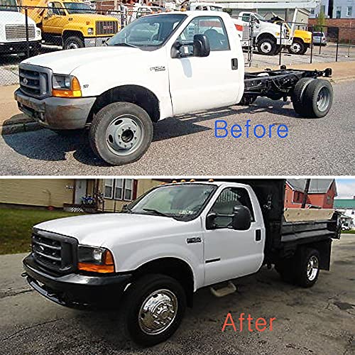 Image of 4pcs 19.5 inch Polished Stainless Steel Dually Wheel Simulator, Nice Looking and Durable Bolt On Wheel Cover,8 Lug Hubcaps Fit for Ford 1999-2004 F450 /F550 Truck with Installation Tool Kit 19F8