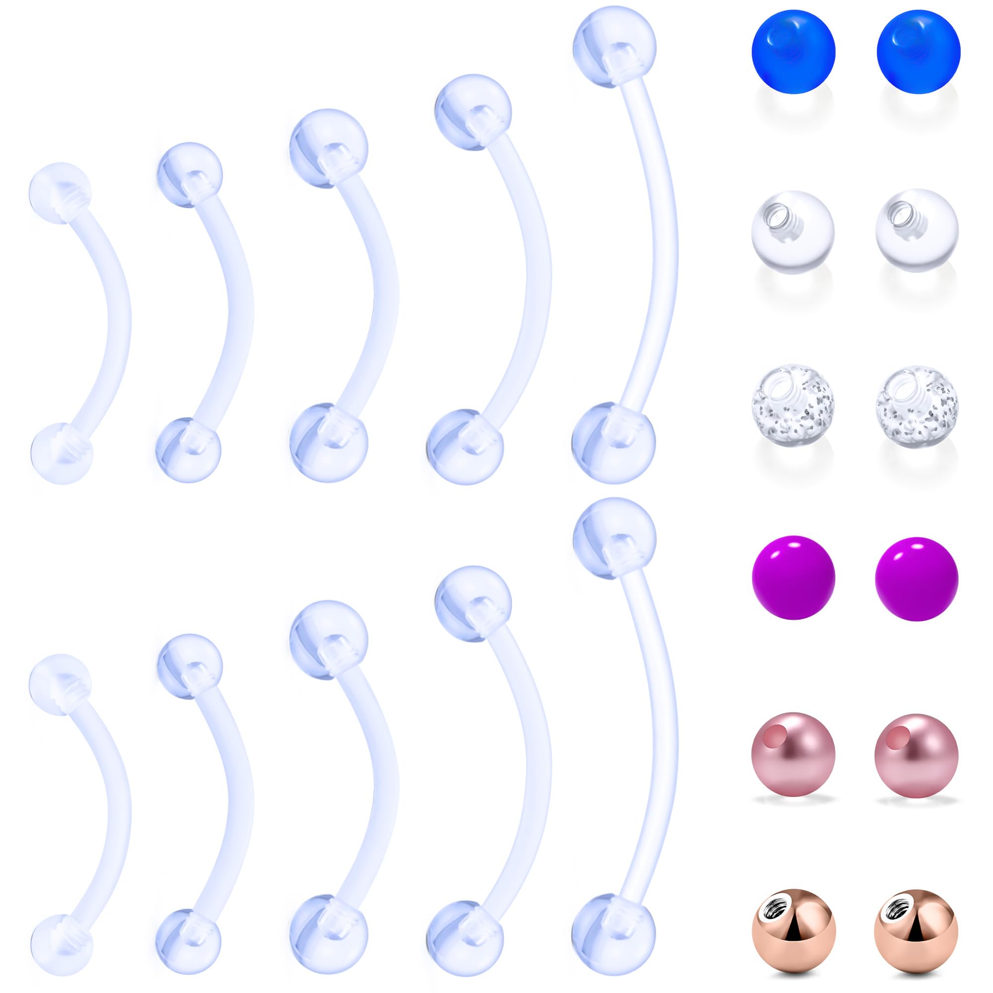 14G Plastic Pregnancy Maternity Belly Button Navel Rings Retainer Bioflex Plastic Silicone Flexible 10mm 12mm 14mm 16mm 25mm Long Bar