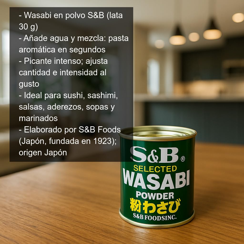 Wasabi en polvo japonés 30 g para preparar pasta instantánea intensa ideal para sushi sashimi ramen y salsas