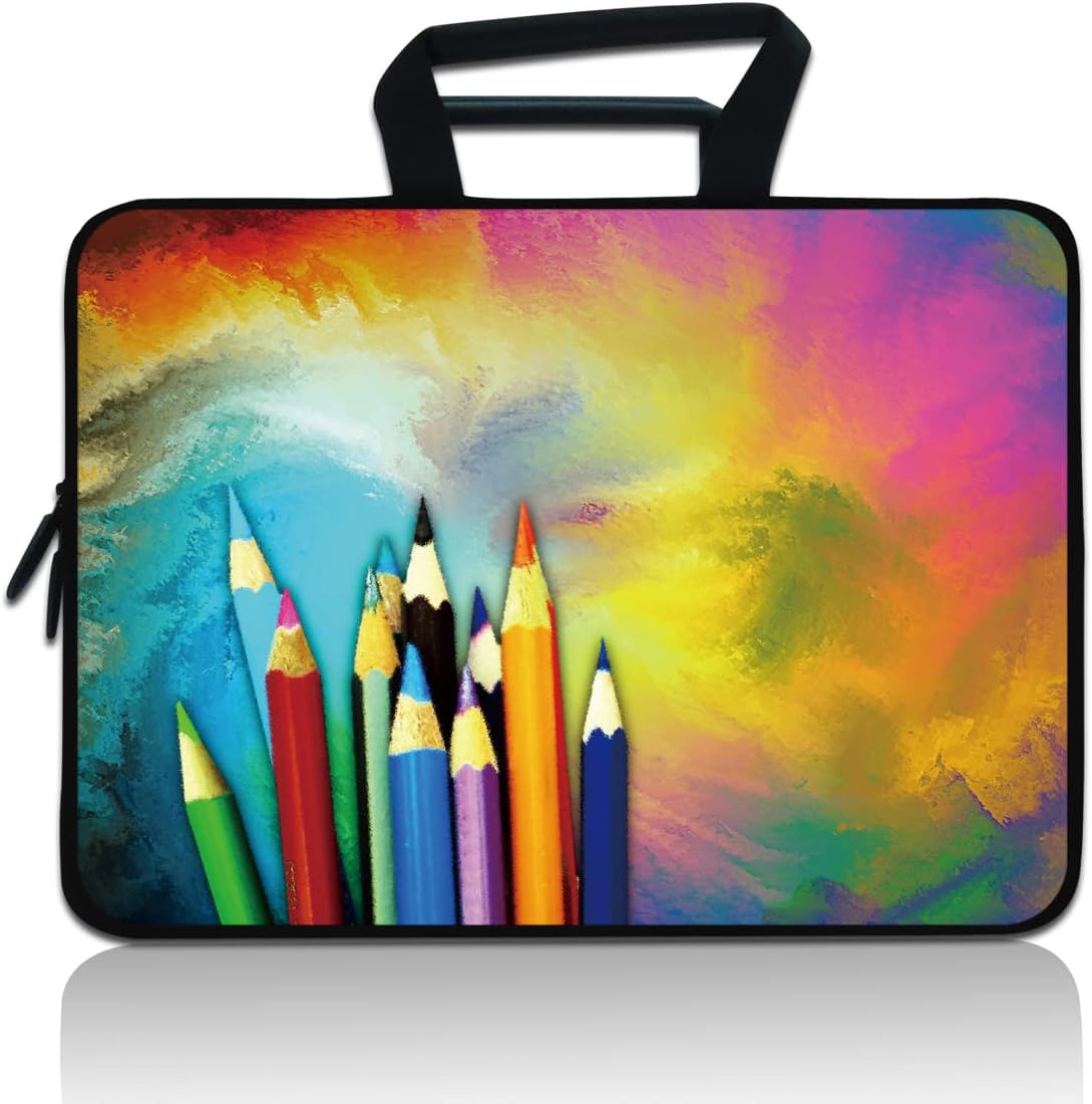 7-9 inch Tablet Sleeve, Evecase 7~8 inch Tablet Ultra-Portable,Neoprene Zipper Carrying Sleeve Case Bag Compatible with 7" 8" 8.5" 8.9" 9" Apple iPad Mini, Samsung Galaxy Tab,Google, Acer (Pencils)