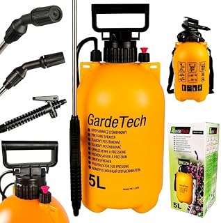 Drucksprüher | 5l Kapazität | Gartenspritze mit Verstellbarer Düse | Schlauchlänge 1,2 m