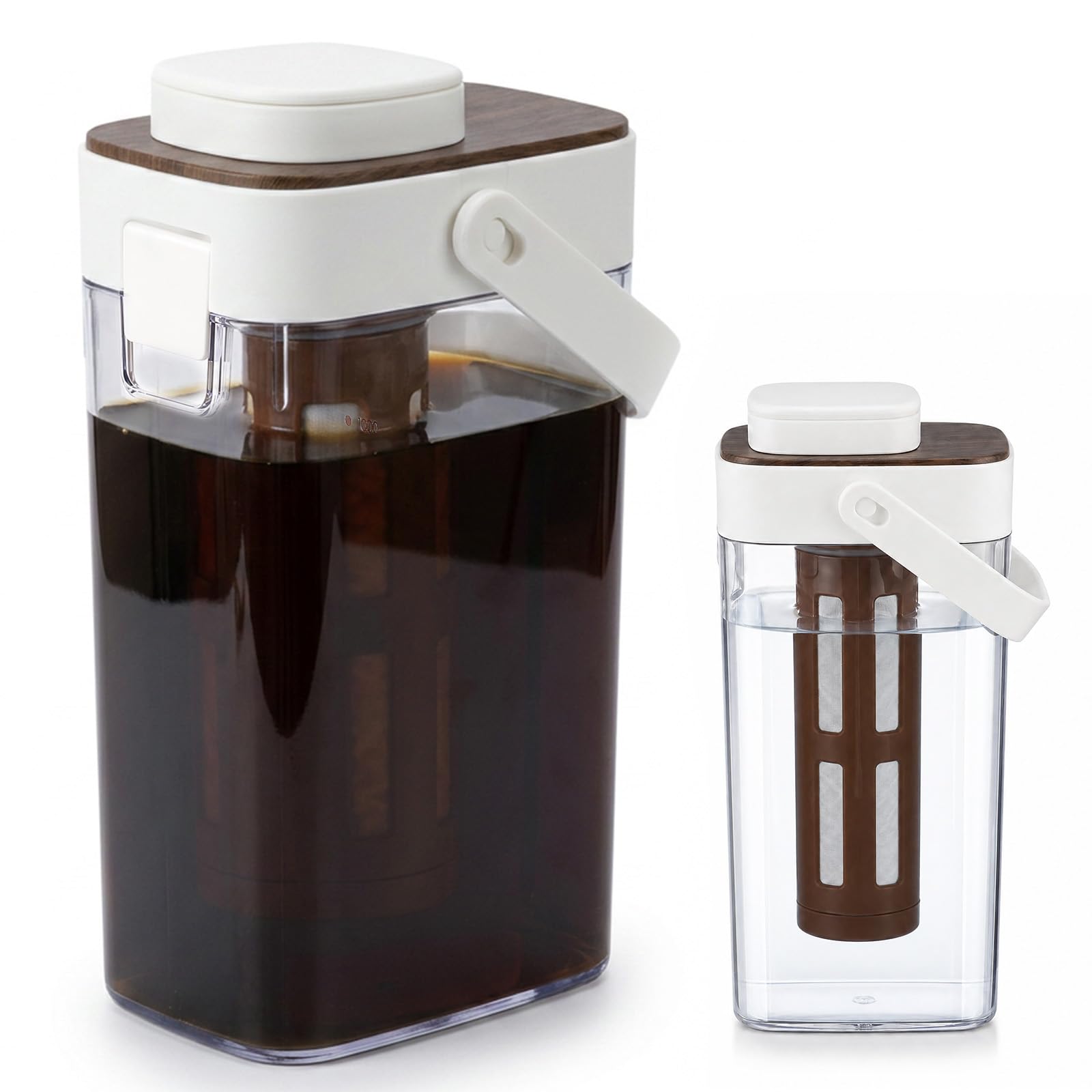 Cold Brew Coffee Maker, 1000ml Large Capacity Cold Brew Pitcher with Airtight Lid, Iced Coffee Pitcher for Brewing Tea, Fruit Tea and Juice Removable Ice Coffees Maker for Home, Party, Camping, Office