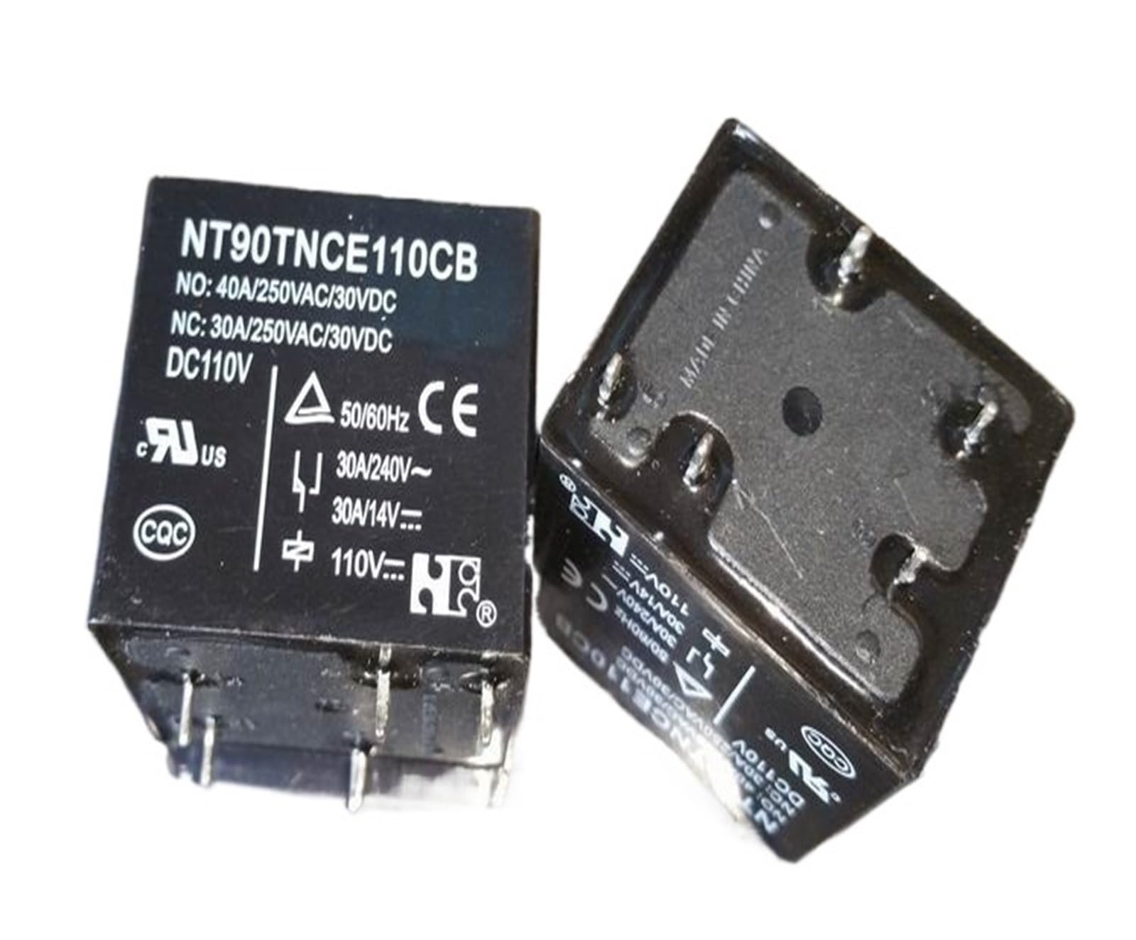 Relé NT90TNCE110CB T91-1C-110VDC-40A que soporta cargas pesadas sin sobrecalentamiento en sistemas