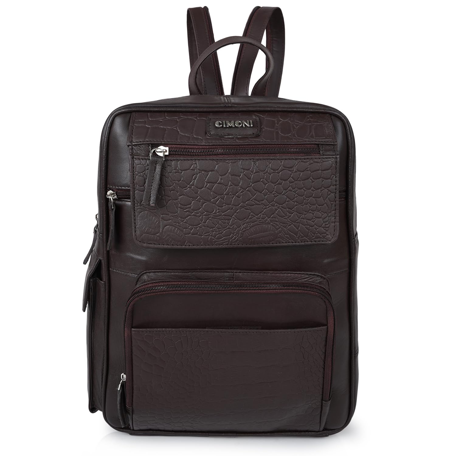 CIMONI® Premium Genuine Leather Backpack 35 Liters 15.6 IN Classic Executive Office Bag Adjustable Shoulder Straps Water Resistant Leather Storage Bag (Color - Brown) (B0CJYC8XWF) Amazon Price History, Amazon Price Tracker