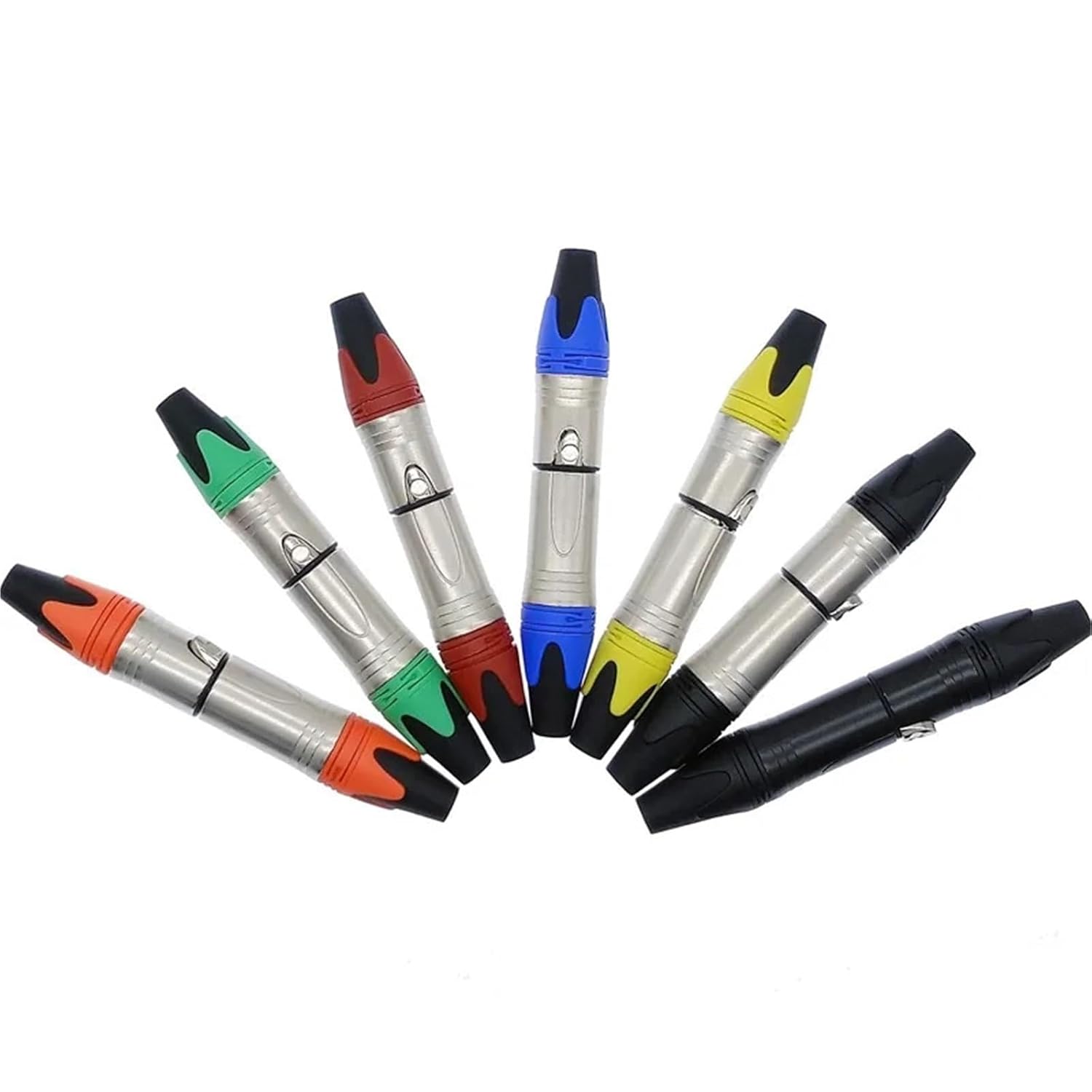 10Pcs XLR Connector Audio Plugs Microphone 3pin Speaker Male & Female Colour(Silver-B)