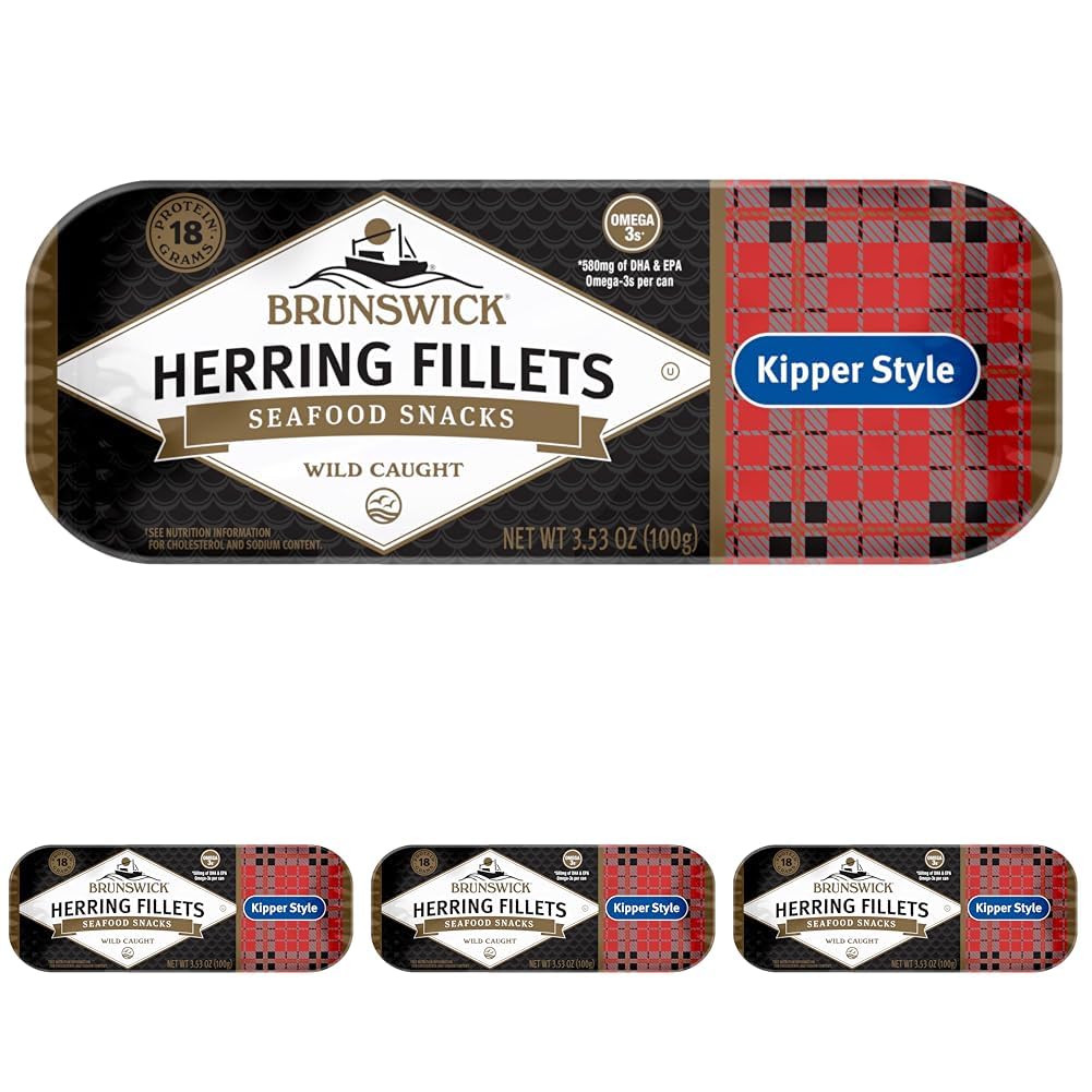 Brunswick Boneless Kipper Style Herring Fillets, 3.53 oz