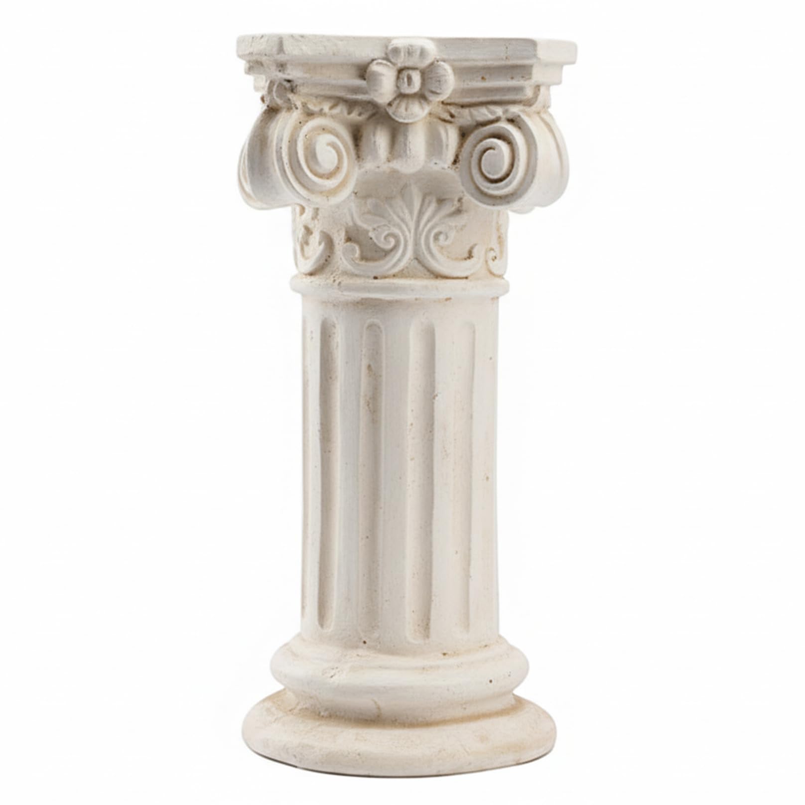 Dagllgew White Roman Column Pedestal - Hand Carved Classic Wedding Pillars & Plant Stand, 15.75" Tall High-Strength Roman Columns And Pillars Decor Column Pedestal