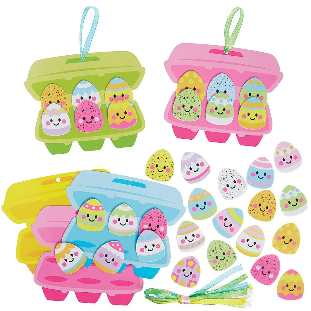 Baker Ross WA131 Easter Egg Box Mix & Match Decoration Kits - Pack of 8, Fun Foam Craft Kits for Easter Decorations