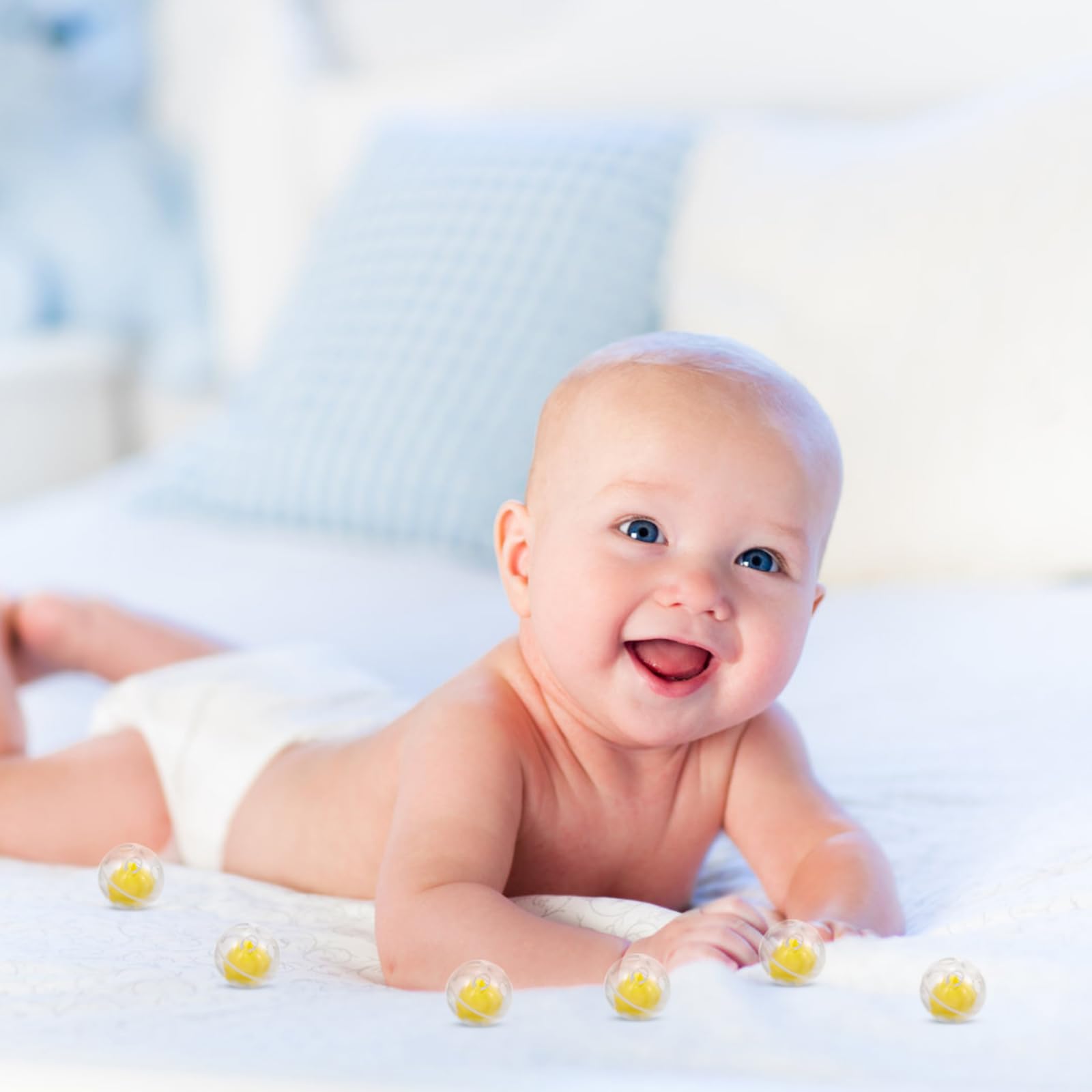 50-Piece Rattle Noise Maker Balls - Plastic Squeaker Inserts For DIY Toys & Repair