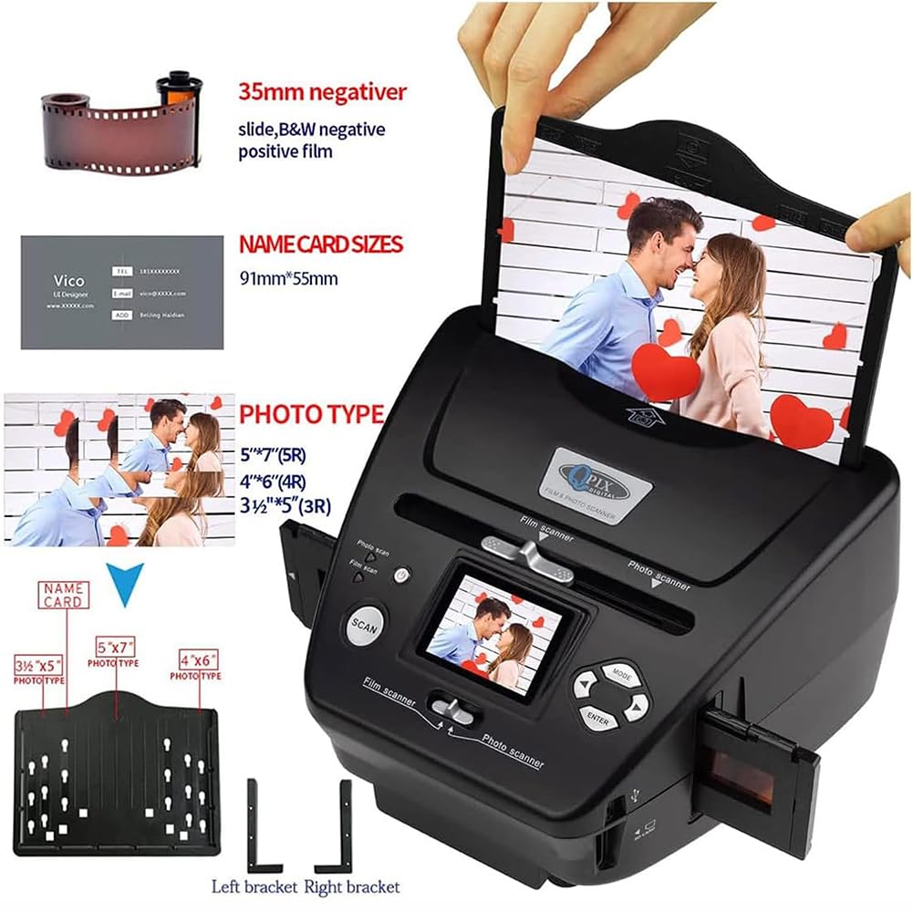 Scanner de Film 16MP, avec LCD 2,4 ", convertit Le Film 35 mm en JPEG, Prend en Charge 35 mm / 135 mm Couleur Positif/négatif/Diapositive