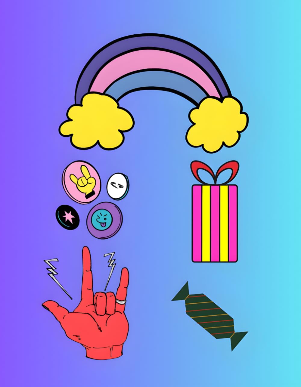 Pop Culture Palette: From retro badges to digital vibes.