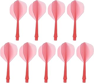 PATIKIL Integrated Dart Shaft & Flights, 9 Pack Durable Plastic Dart Flight Set, Transparent Red