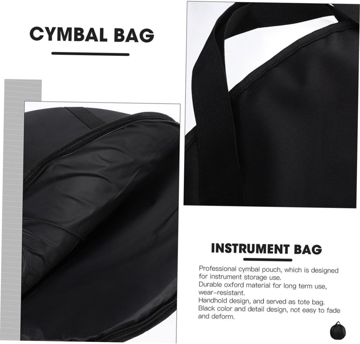 Mikinona Wear Resistant Cymbal Bag with Padded Dividers and Storage Pouch for Drum Hardware Features Carry Handle and Adjustable Shoulder Straps Ideal for Musicians and Performers