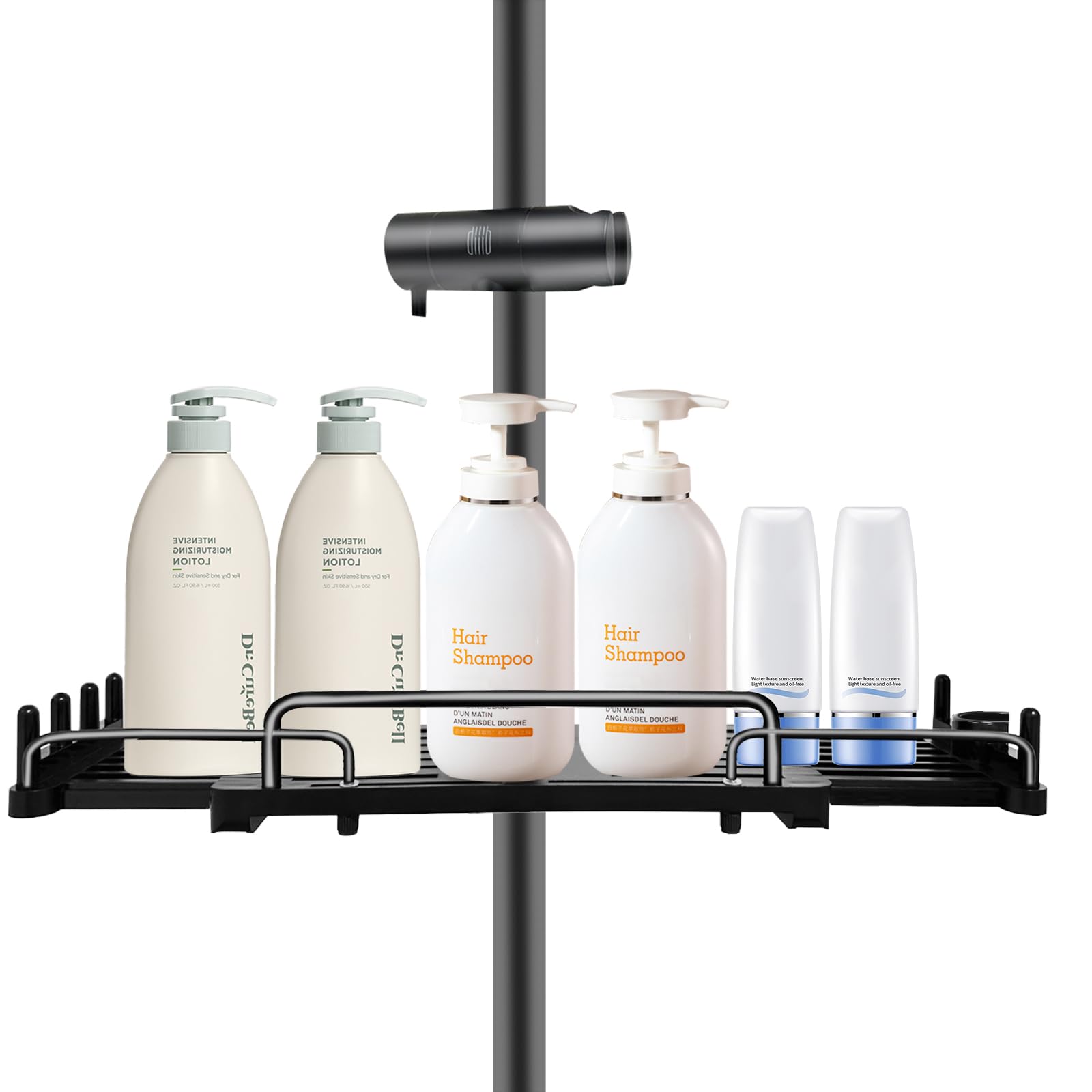 cermug Shower Caddy Shower Organizer Shelf with Hooks Rustproof Shower Shelves for Bath and Shower Storage No Drilling