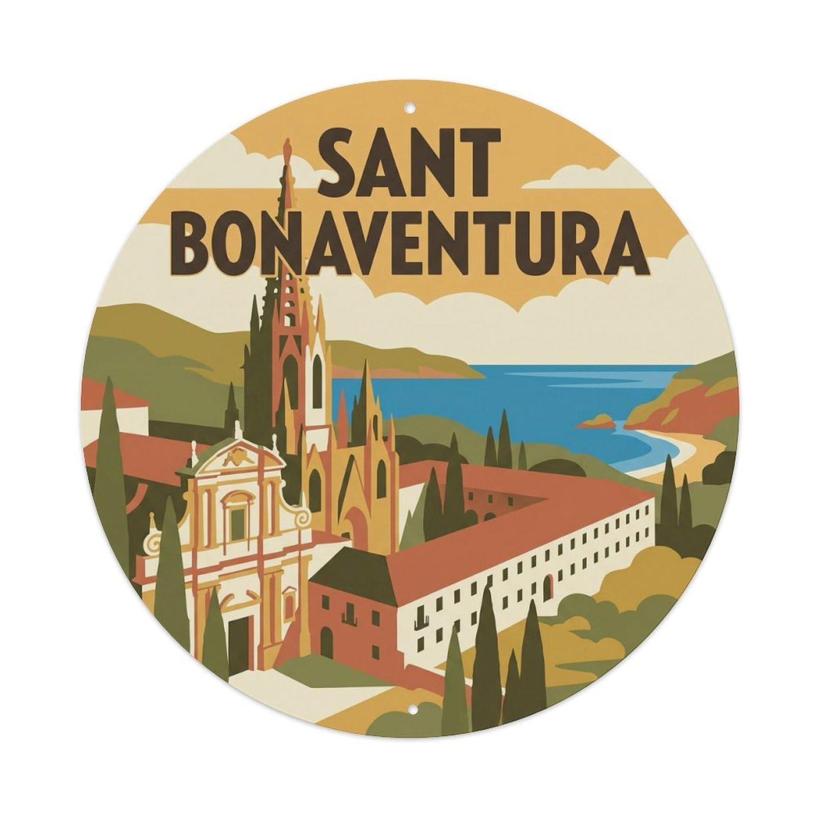 Olhnbad Style Sant Bonaventura Convent Chapel Mallorca Metal Tin Sign