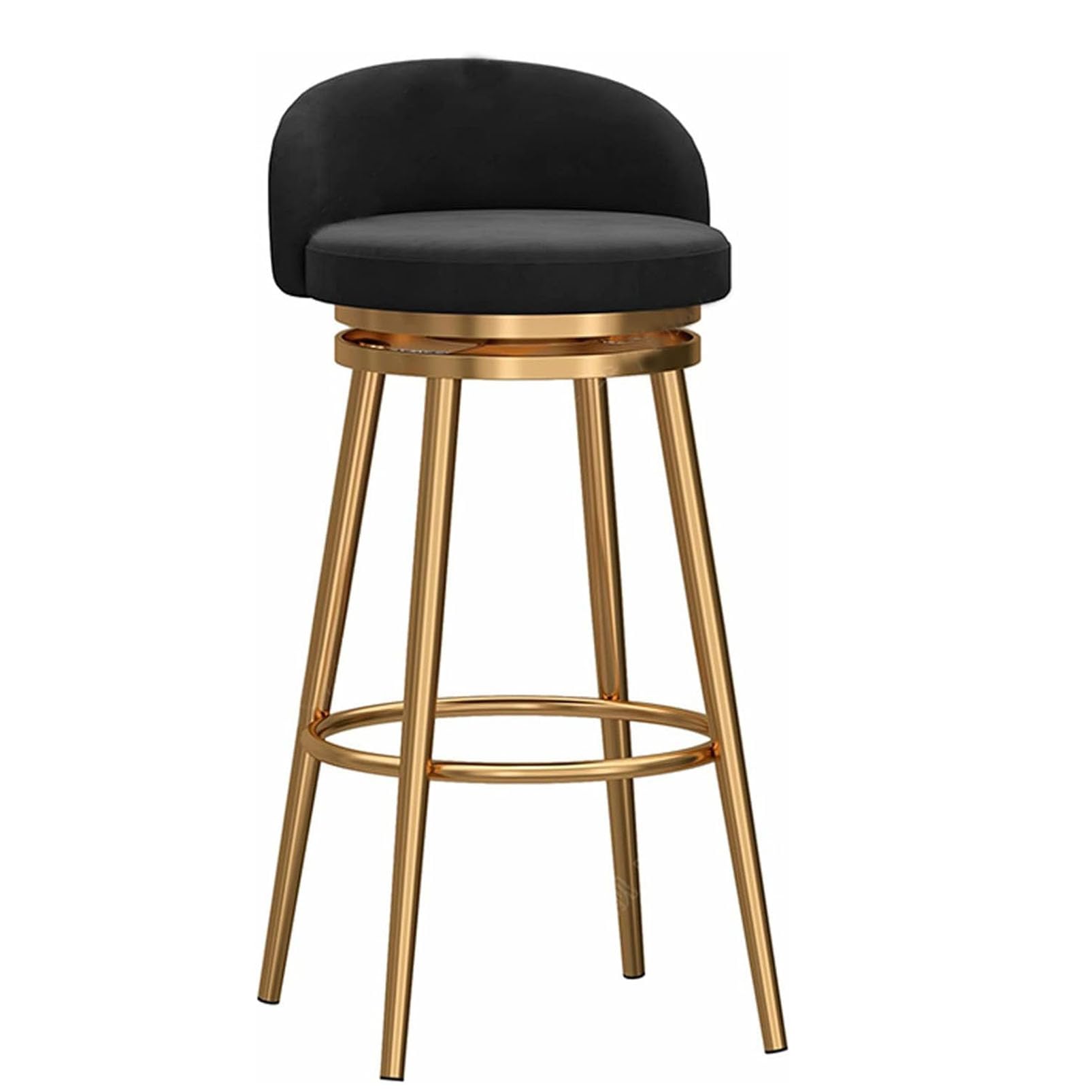Tabourets de bar pivotants 360° en velours avec repose-pieds
