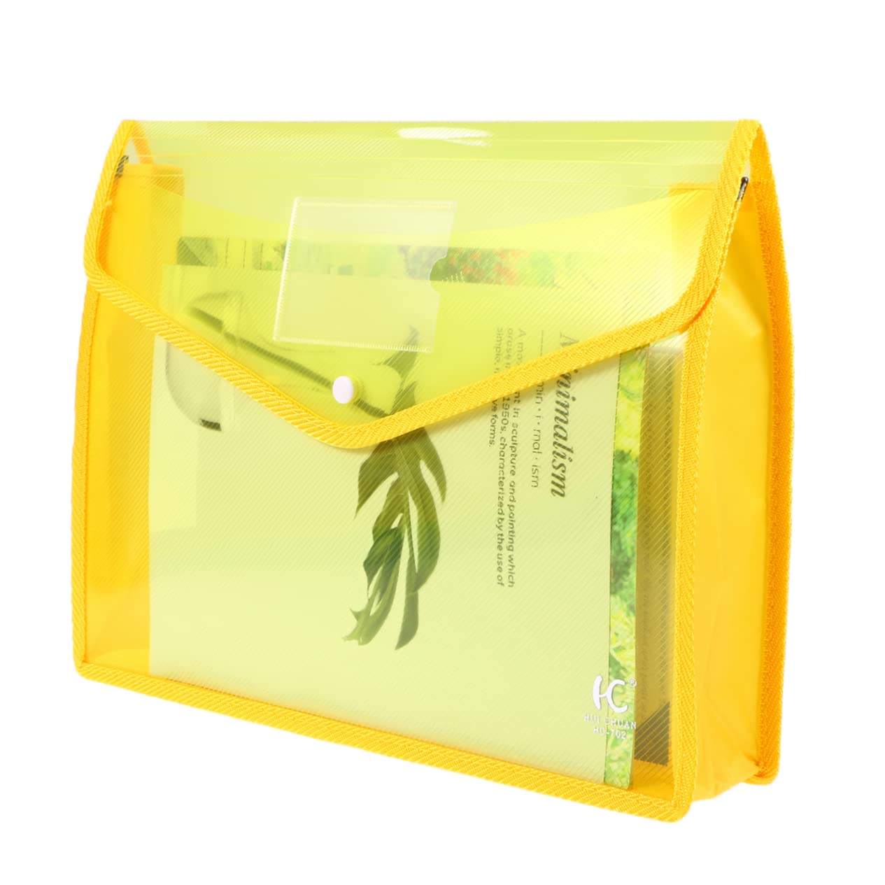 Tofficu 5pezzi Cartella Portadocumenti in Plastica Trasparente con Bottone Pressione Busta da Ufficio Sacchetto Portaoggetti per Organizzazione e Trasporto