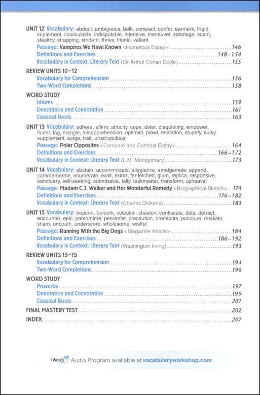 Vocabulary Workshop Enriched Student Edition Level A, Grade 6 | Vocabulary Workbook | English Language Arts Study Aid