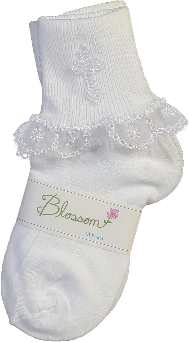 Lace Baptism Socks - Baby Girl Baptism Socks - Infant White Christening - Accesorios de Bautizo para Niña