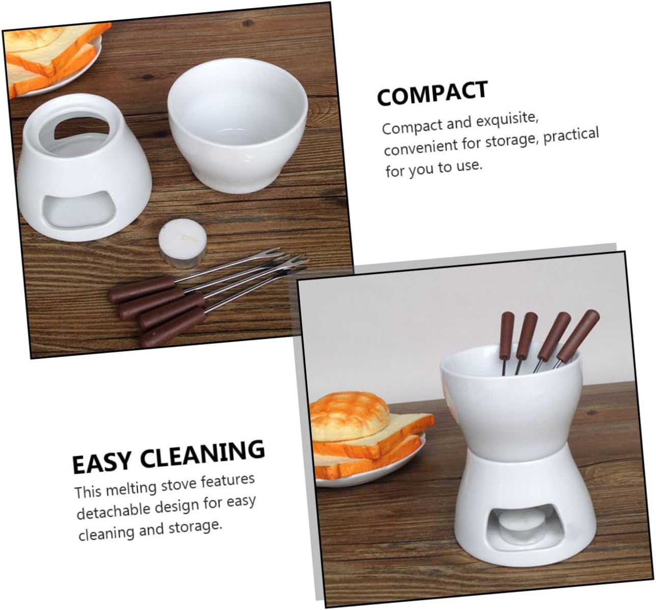 Ceramic Cheese Melting Pot Set Fondue Furnace Melting Stove for Candy Cheese Diy Home Use