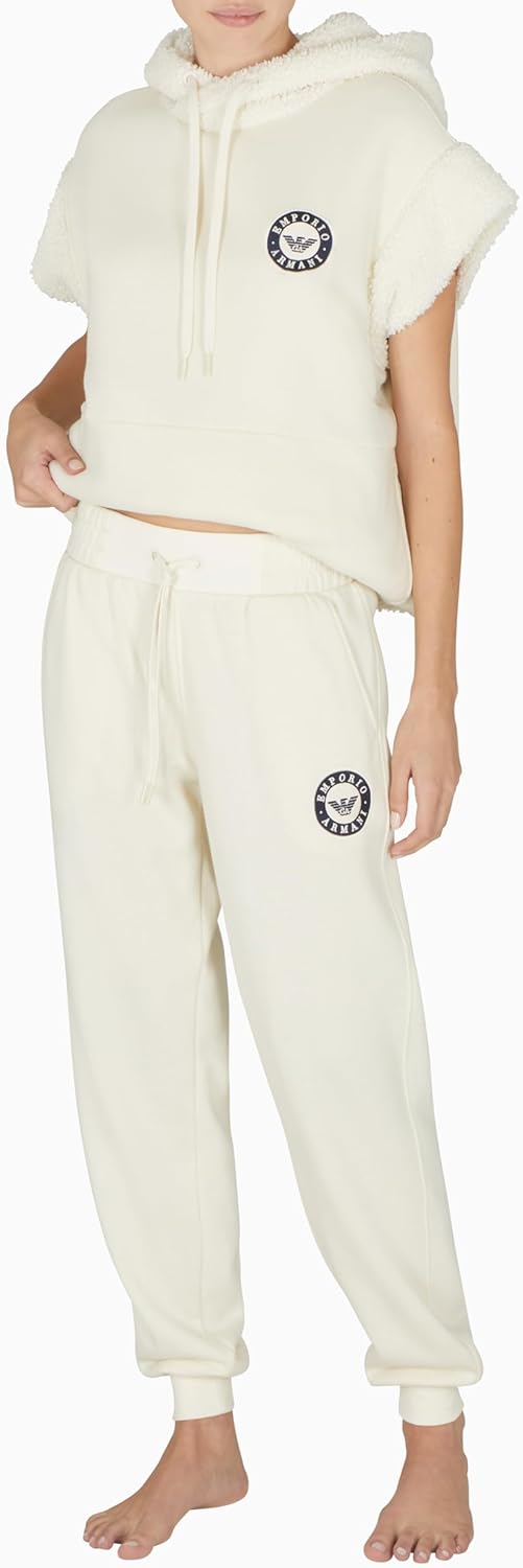 Emporio Armani Womens Fuzzy Fleece Joggers - Image 5