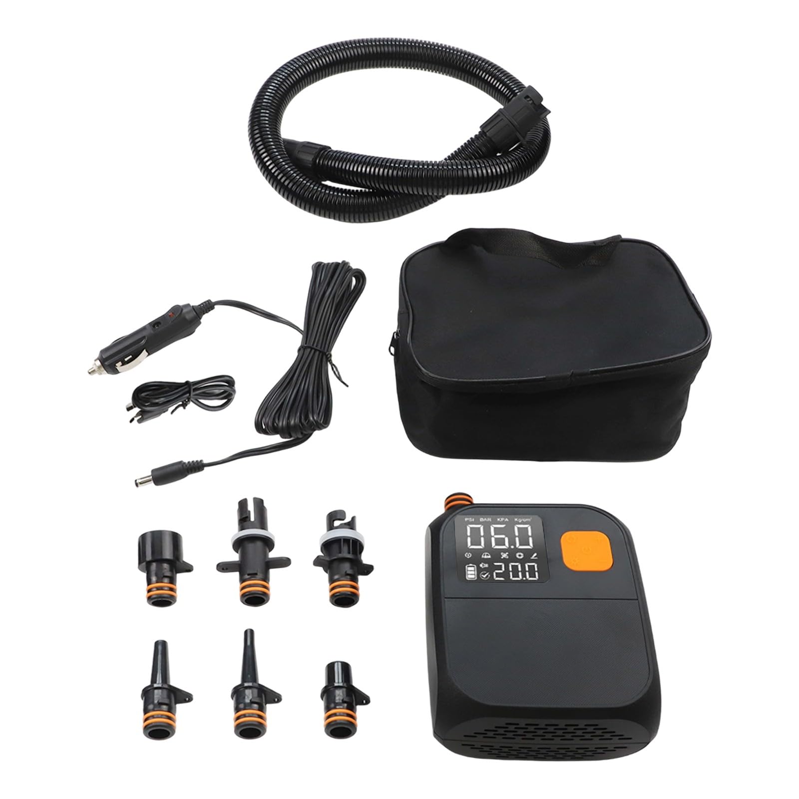Pompe à air électrique portable pour kayak 25 PSI Gonfleur sans fil avec batterie 8000 mAh LCD numérique Arrêt automatique pour canoë radeau paddle