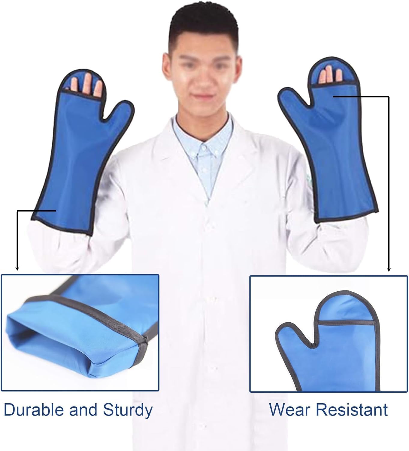 BKEKM Blei-Röntgenhandschuhe, 0,35/0,5 mmpb Strahlungsschürze, medizinische Verwendung, Röntgen-Anti-Strahlungs-Handschuhe für Kliniken, Labore, Röntgenblei-Handschuhe