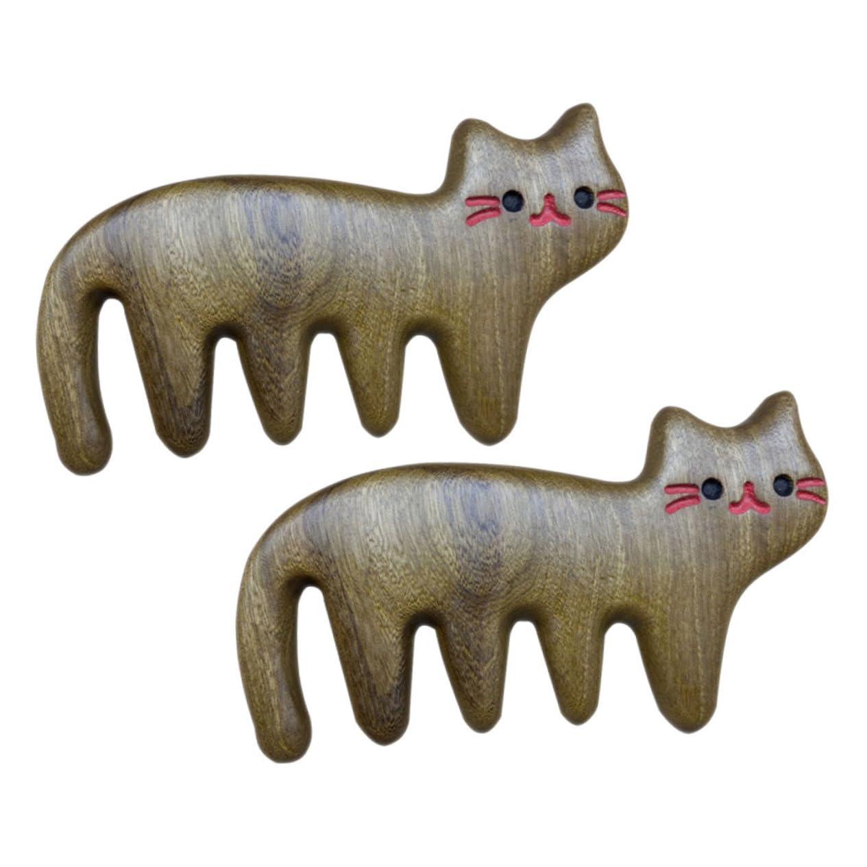 3 Ensembles Peigne Forme De Chat Lot De Peignes À Large Dents Pour Massage Pour Types De Cheveux 2 Pièces * 3
