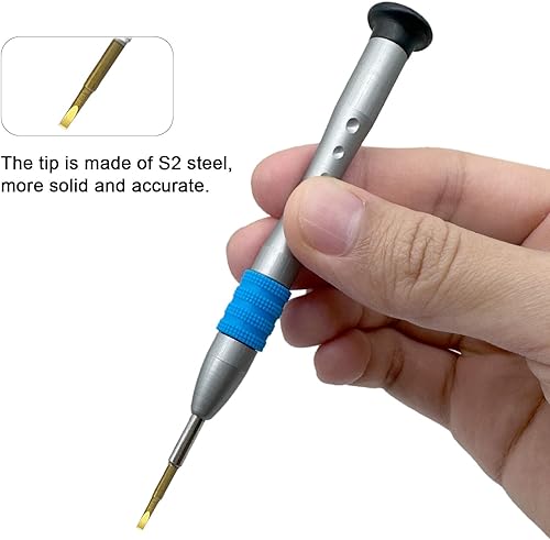 Miniatura 4 de Destornillador de cabeza plana de 0.069 pulgadas, destornillador ranurado de precisión -0.069 pulgadas, hoja plana de acero de alta aleación S2,
