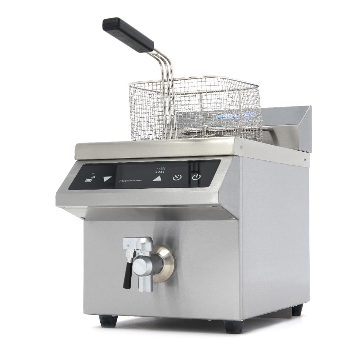 Maxima Friggitrice - 8L - 1 Cestello - Induzione - con Rubinetto di Scarico