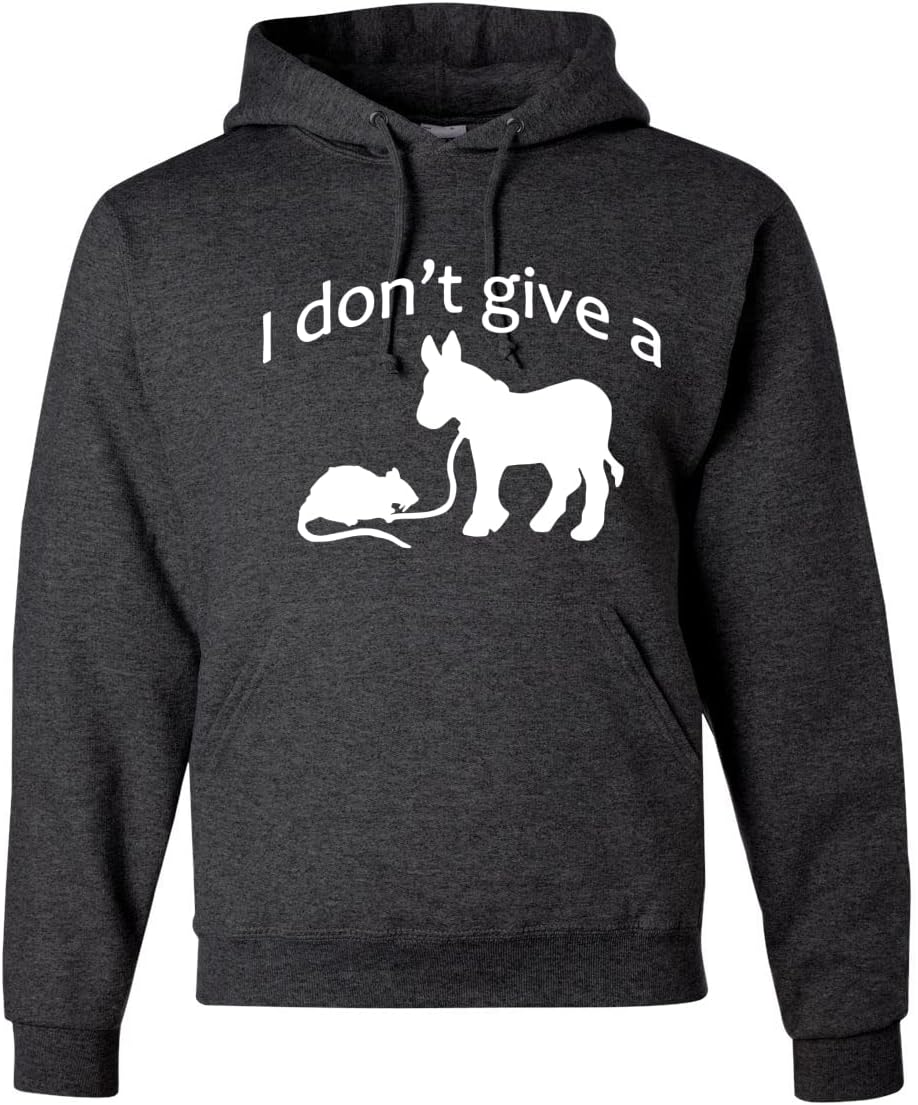 Wild Bobby I Don't Give a Rats Ass Sarcastic Funny Donkey and Rat Humor Unisex Graphic Hoodie Sweatshirt