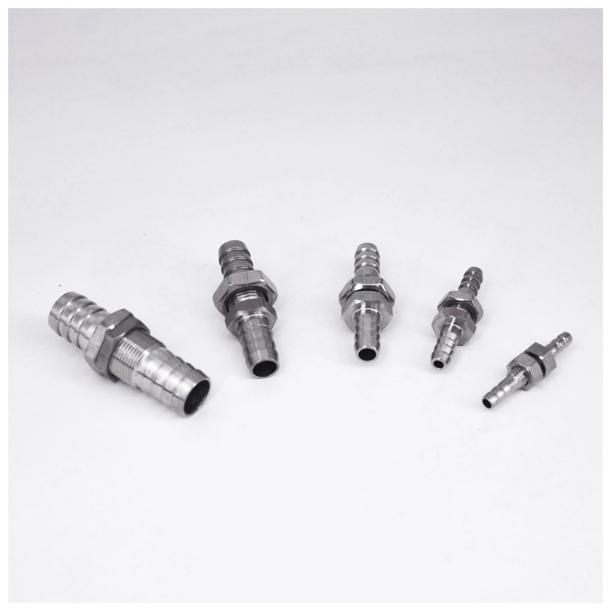 2,5 3 4 6 8 10 12 13 14 16 19 20 25 32mm espiga for manguera igual reducción 304 conector de montaje de tubería de cola de manguera de mamparo de acero inoxidable(1/4" OD x 1/4" OD x 1/8" Male NPT)