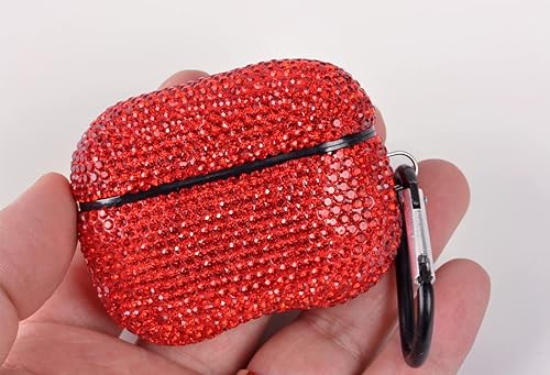 Miniatura 3 de Funda moderna de lujo para AirPods 2020, con diamantes de imitación y llavero, funda protectora de cristal premium a prueba de golpes, para carga de