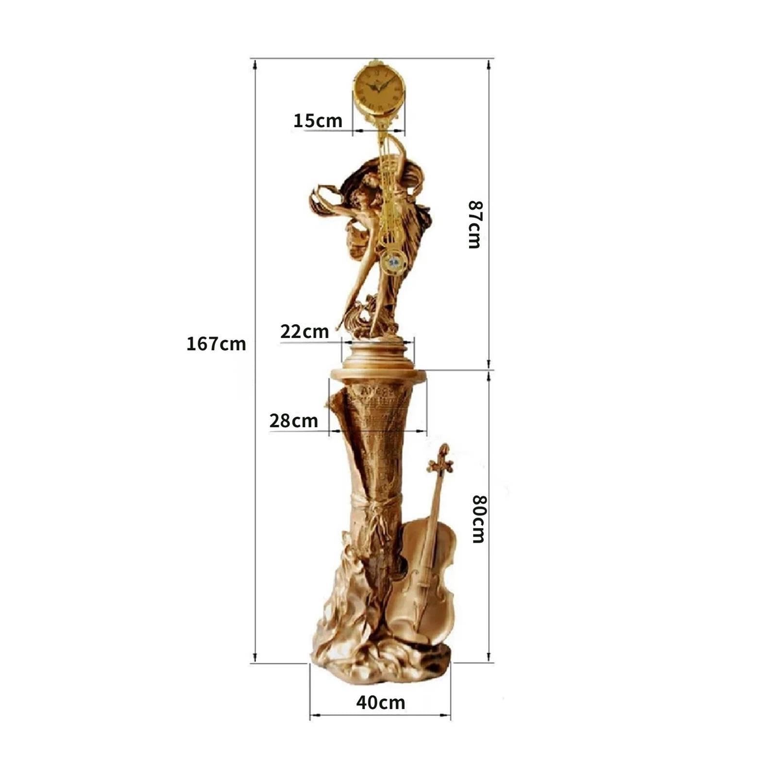 Reloj de abuelo Reloj de piso Cuarzo Escultura silenciosa de estilo europeo