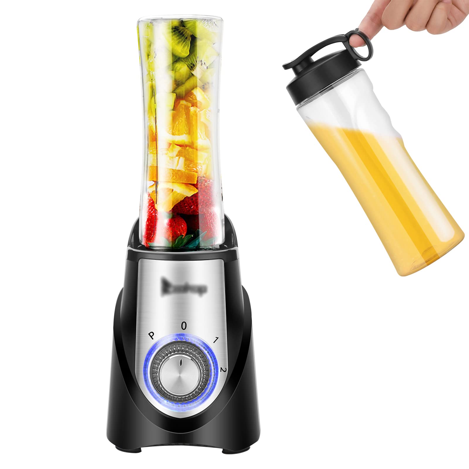 Portable Blender, 350W Personal Size Smoothie Blender for Shakes and Smoothies with 4 Blade and Two 20 Oz Bottles, Mini Bl...