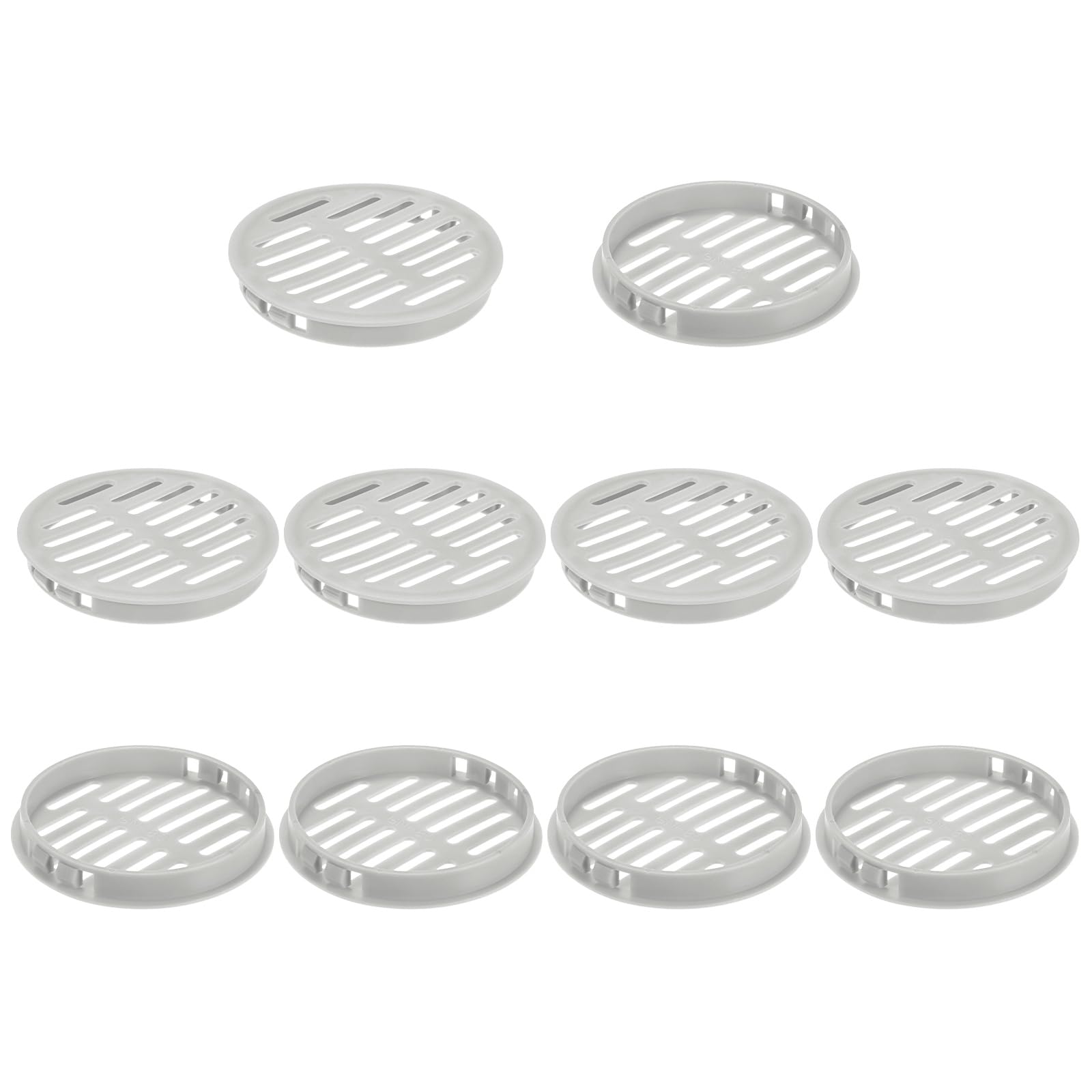 M METERXITY 10-Pack Round Soffit Vents 80mm/3.1", Light Gray