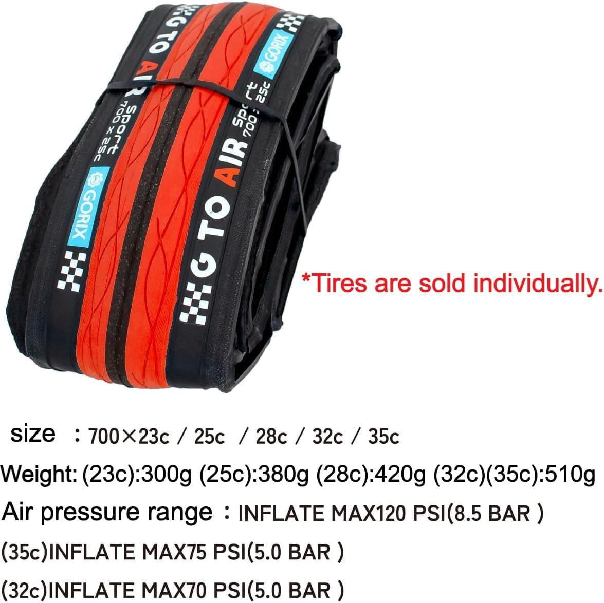 GORIX Pneu de vélo de Route 700×23C 25C 28C 32c 35c Vélo (Gtoair)