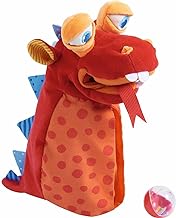 HABA Glove Puppet Eat it Up Dragon - Hand Puppet That Eats Small Objects, Perfect Toddler Toys for Ages 18 Months+, Sensory Hand Puppets, Preschool Toys
