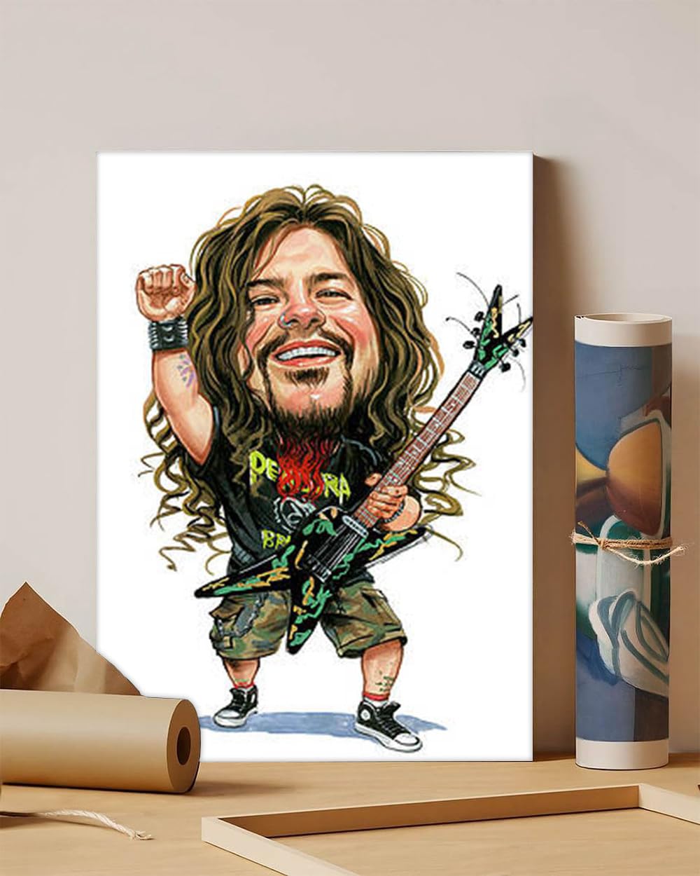 GADGETS WRAPGADGETS WRAP Canvas Gallery Wrap Framed for Home Office Studio Living Room Decoration (11x14inch) - Dimebag Darrell