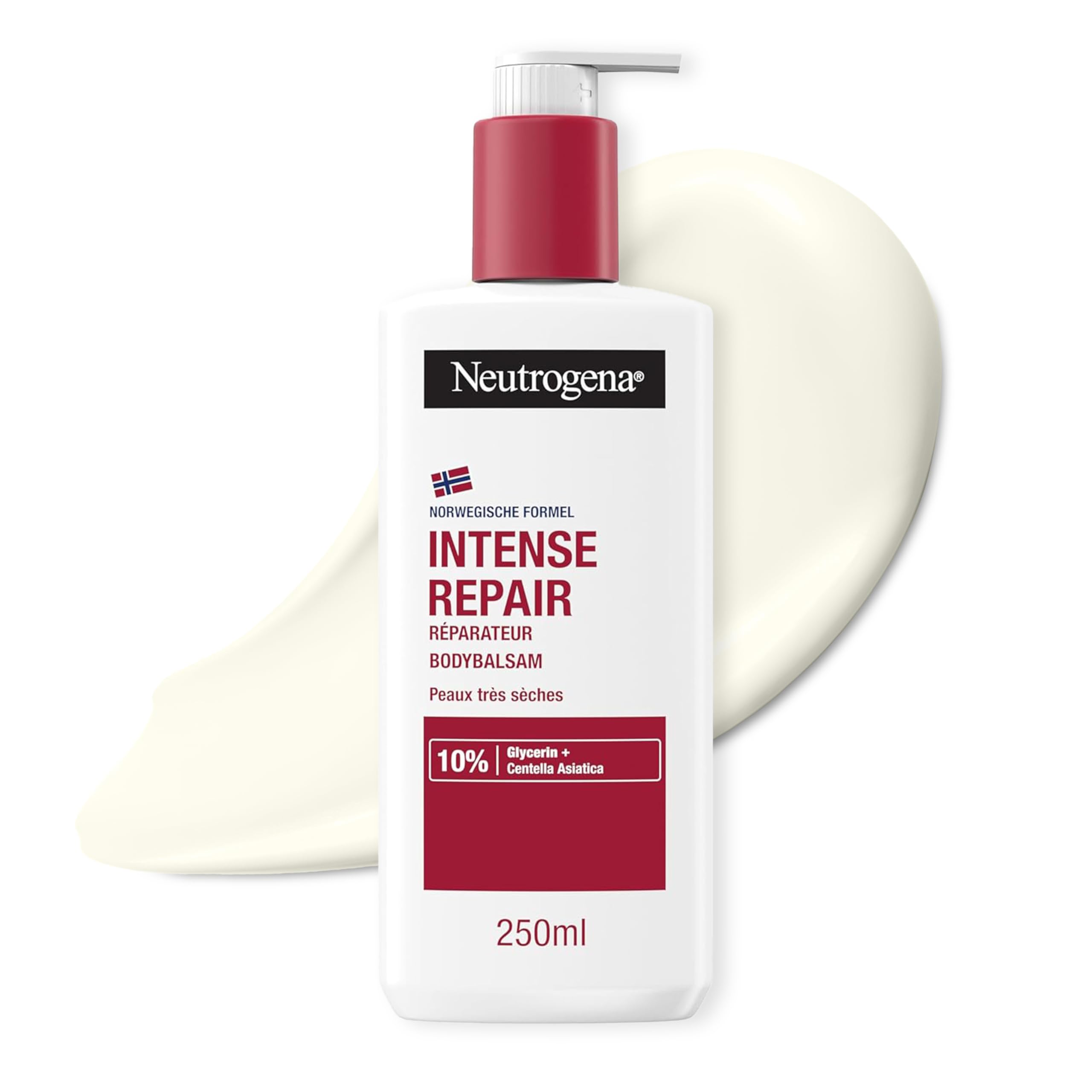 Neutrogena Norwegian Formula Intense Repair Repairing CICA Body Balm 250ml Body Lotion for Instant Relief and More Moisture for Very Dry, Rough Skin