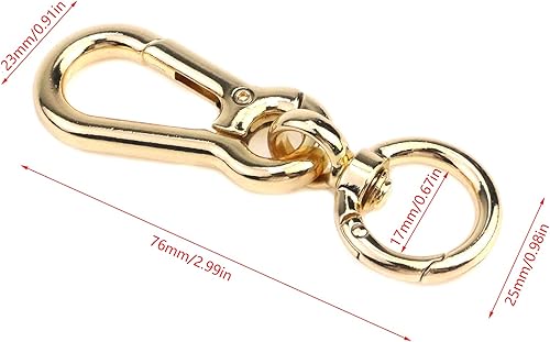 Miniatura 2 de Pastlla 4 ganchos giratorios a presión, ganchos de presión para llavero, cierre de langosta, clip de resorte con anillo para llaves, cordones,