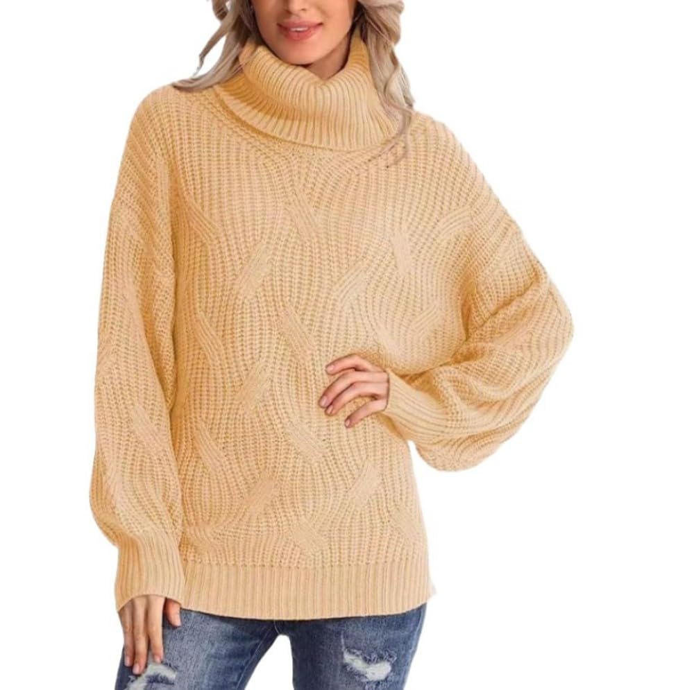 Langarm Oberteile Für Damen, Rollkragenpullover Mit Zopfmuster, Lässige, Übergroße Pullover, Einfarbige Sweatshirts, Strickpullover, Lockerer Pullover, Pullover Für Mädchen Und Damen, A