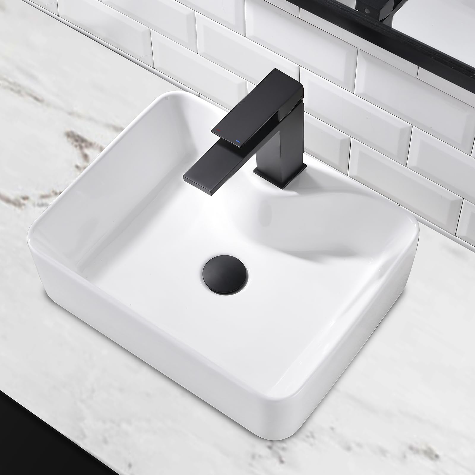 ♡ FANTASTICS White Bathroom Vessel Sink, ZDHHT 16